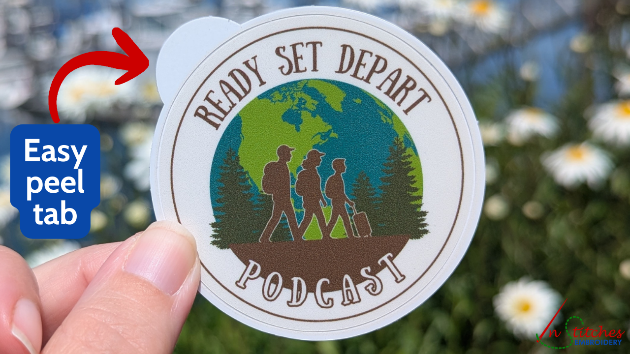 custom sticker easy peel tab