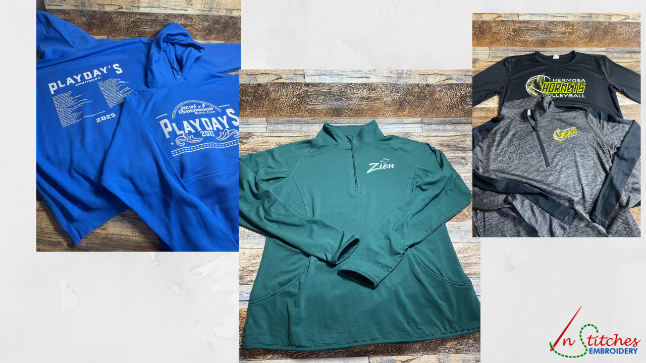 personalized quarter zips and performance shirts