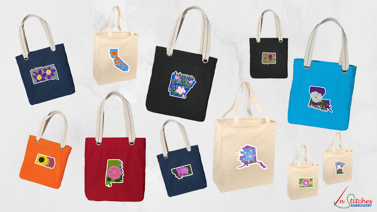 state flower reusable bags