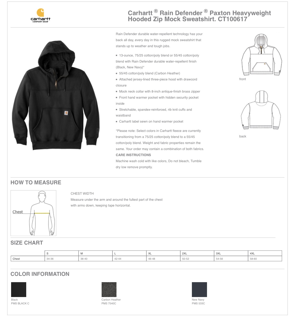 carhartt rain defender hoodie